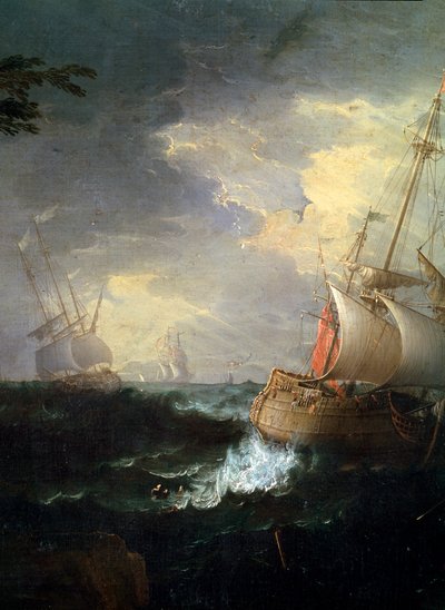 Fırtınalı deniz, c1700-1750. Detay. by Leonardo Coccorante