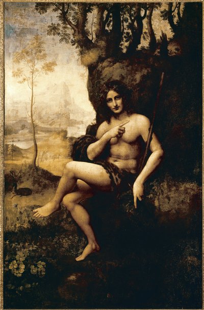 Bacchus (tuval üzerine aktarılmış yağ by Leonardo da (studio of) Vinci
