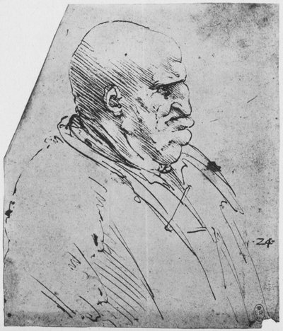 Sağdaki Bir Adamın Grotesk Profili, c1480 1945 by Leonardo da Vinci