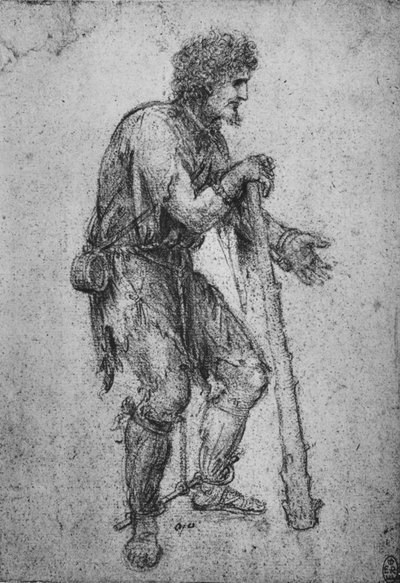 Sopalı ve Zincirli Ayaklı Bir Adam, c1480 1945 by Leonardo da Vinci