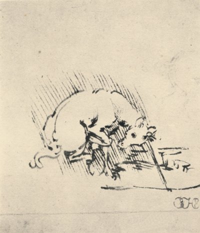 Boynuzunu Suya Daldıran Tek Boynuzlu At, c1480 1945 by Leonardo da Vinci