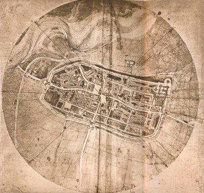 İtalya, Imola kasabasını temsil eden bir harita, c1472-c1519 1883 by Leonardo da Vinci