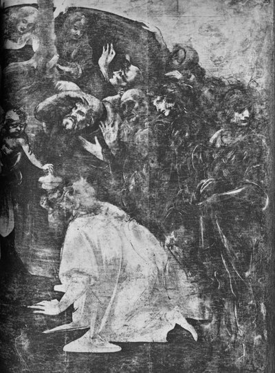Magi'nin Hayranlığı - Sağ alt kısım, c1481 1945 by Leonardo da Vinci