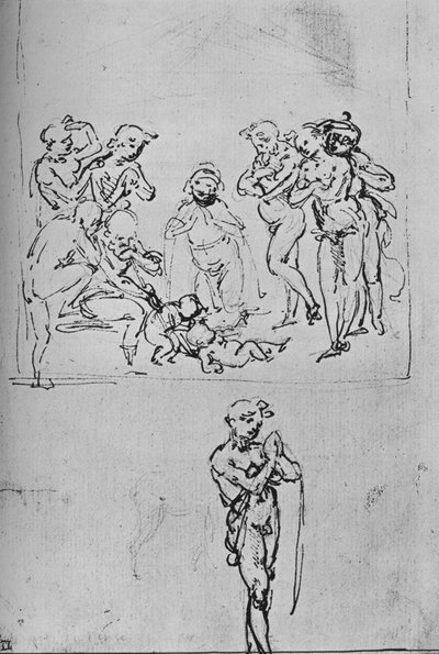 Çobanın Hayranlığı ve Bir Çobanın Ayrı Çalışması, c1480 1945 by Leonardo da Vinci