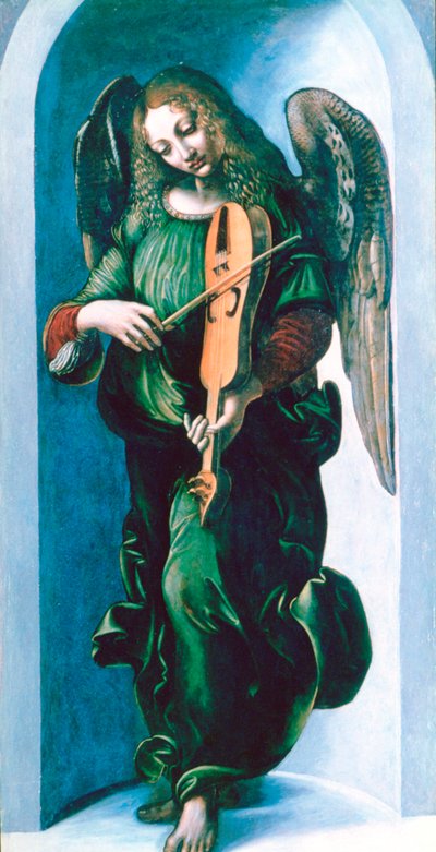 Vielle ile Yeşil Bir Melek, c1500 by Leonardo da Vinci