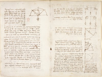 Arundel 263, f.10v, f.5 Mekanik üzerine notlar ve diyagram by Leonardo da Vinci