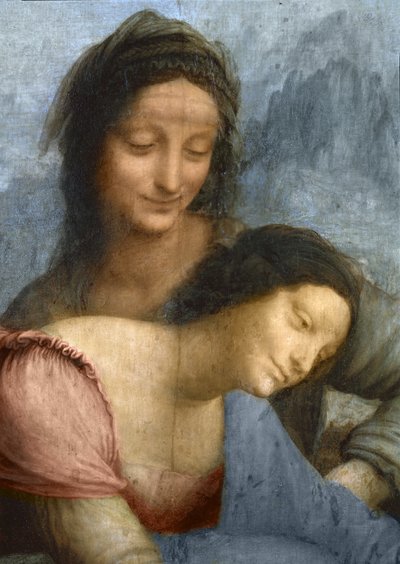 The Virgin and Child with St. Anne'den Bakire ve Aziz Anne'nin detayı, c.1510 (panel üzerine yağlı boya) by Leonardo da Vinci