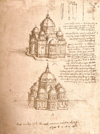 Kiliselerin çizimi, c1472-c1519 1883 by Leonardo da Vinci