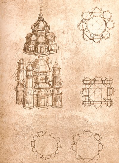 Kiliselerin çizimi, c1472-c1519 1883 by Leonardo da Vinci
