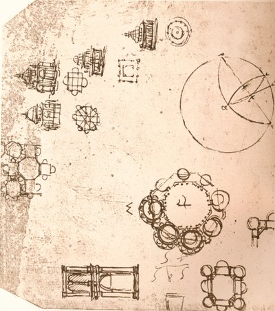 Kilise mimarisinin çizimi, c1472-c1519 1883 by Leonardo da Vinci