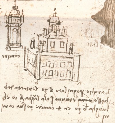 Kaleler ve villalar için proje çizimi, c1472-c1519 1883 by Leonardo da Vinci