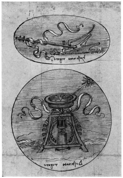 Amblem, Hostinato Rigore detayı, 15. yüzyılın sonları veya 16. yüzyılın başlarında 1954 by Leonardo da Vinci