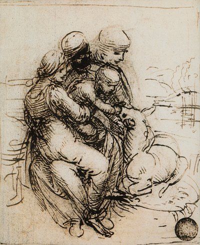 Madonna and Child ve Saint Ann için ilk fikir; Leonardo da Vinci