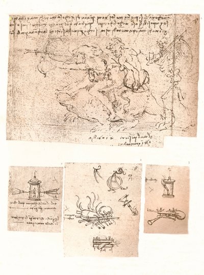 Alegorik temsillerin dört çizimi, c1472-c1519 1883 by Leonardo da Vinci