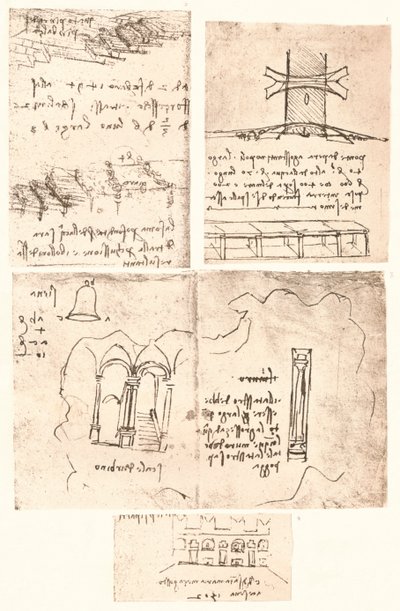 Dört topografik çizim, c1472-c1519 1883 by Leonardo da Vinci