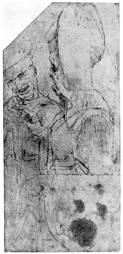 Grotesk çift, 15. yüzyılın sonları veya 16. yüzyılın başlarında 1954. by Leonardo da Vinci
