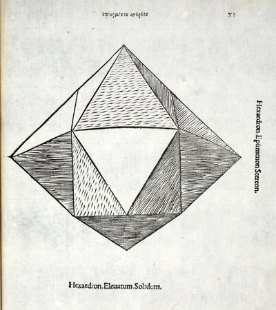 Hexaedron yükseltilmiş solidus, Luca Pacioli
