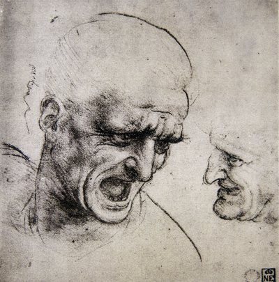 Leonardo da Vinci (Leonardo da Vinci) (1452 - 1519): Anghiari Savaşı için Çalışma (Hayal edin) by Leonardo da Vinci