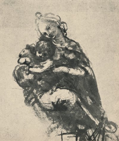 Madonna ve Kedili Çocuk, c1475 1945 by Leonardo da Vinci
