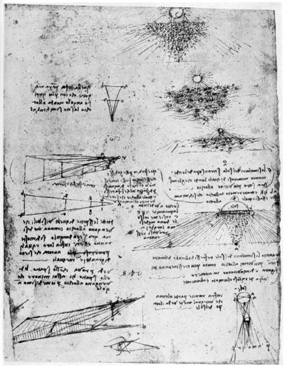 Güneşin su üzerindeki yansımaları, 15. yüzyılın sonları veya 16. yüzyılın başlarında 1954 by Leonardo da Vinci