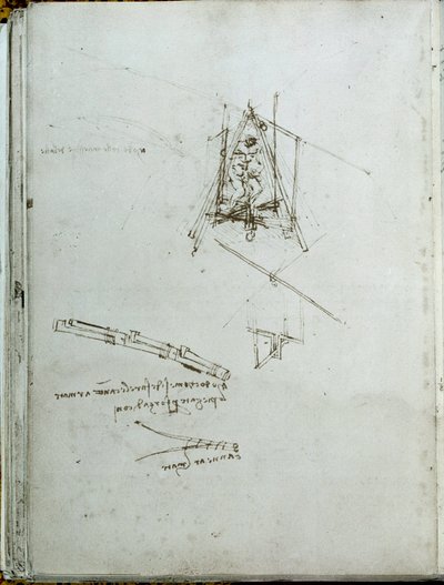 Bilim ve teknoloji: uçan makineler üzerine el yazması, helikopter atası. Leonardo da Vinci