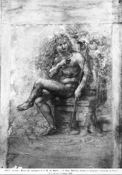 Vaftizci Yahya (kağıt üzerinde tebeşir) by Leonardo da Vinci