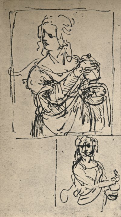 Mecdelli Meryem için Çalışmalar, c1480-1482 1945 by Leonardo da Vinci