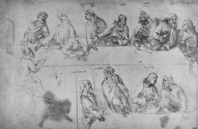 Son Akşam Yemeği Çalışmaları, c1480 1945 by Leonardo da Vinci