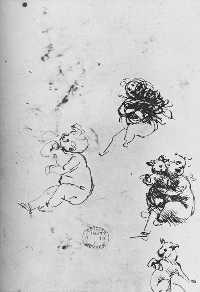 Çocuklar ve Kediler Çalışmaları, 1478-1481 1945 by Leonardo da Vinci
