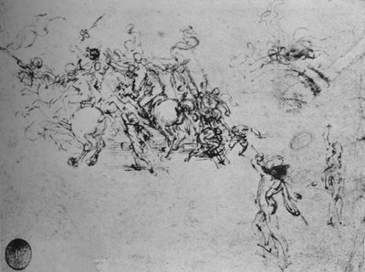 Atlı Dövüşme ve Piyade Çalışmaları, c1480 1945 by Leonardo da Vinci