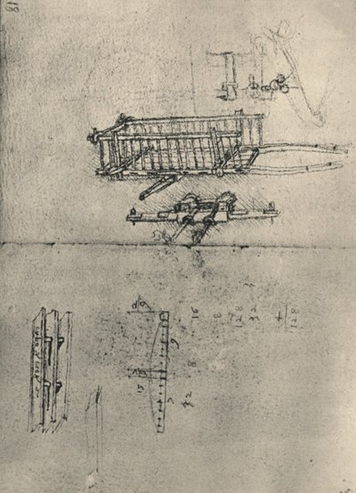 Bir Araba Çalışmaları, Vb., c1480 1945 by Leonardo da Vinci