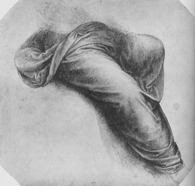 Sağa Oturan Bir Figürün Perdelik Çalışmaları, c1480 1945 by Leonardo da Vinci