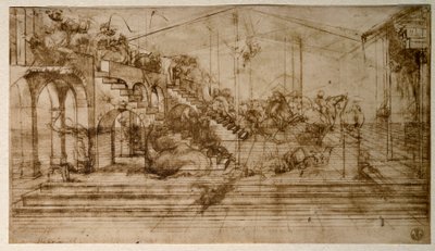 Magi'ye Tapınma Çalışması (Karakalem by Leonardo da Vinci