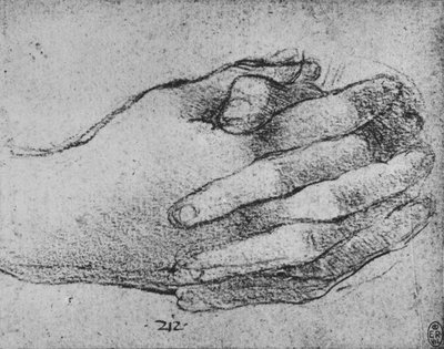 Sıkışmış Eller Çalışması, c1480 1945 by Leonardo da Vinci