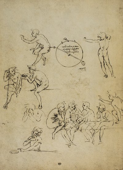 Farklı pozisyonlarda insan figürlerinin incelenmesi; Leonardo da Vinci