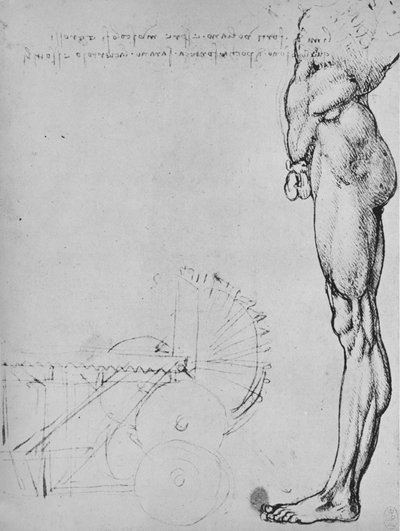 Bir İnsanın Alt Yarısı ve Makinelerin İncelenmesi, c1480 1945 by Leonardo da Vinci