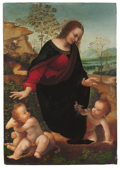 Bebek St John the Baptist ile Madonna ve Çocuk by Leonardo da Vinci