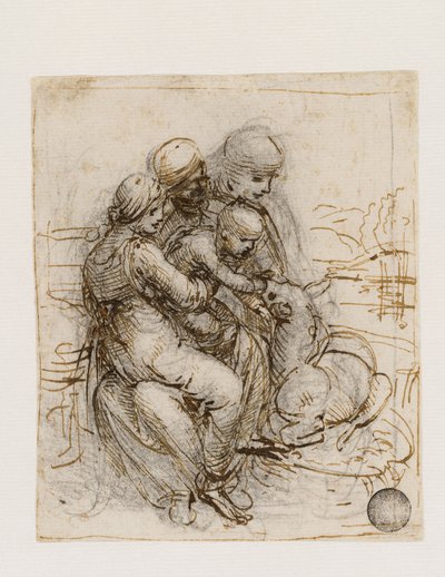 Aziz Anne Anna Metterza ile Bakire ve Çocuk, c. 1501. by Leonardo da Vinci