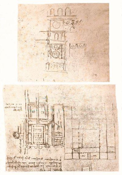 İki mimari çizim, c1472-c1519 1883 by Leonardo da Vinci