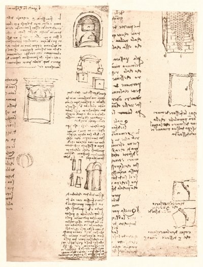 İki mimari çizim, c1472-c1519 1883 by Leonardo da Vinci