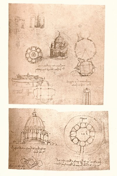 İki mimari çizim, c1472-c1519 1883 by Leonardo da Vinci