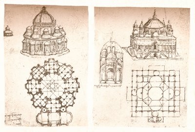Kiliselerin iki çizimi, c1472-c1519 1883 by Leonardo da Vinci
