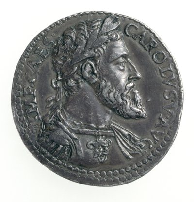 V. Charles'ın Testone (1500-58) Milan Dükü, Dye tarafından kazınmış, 1535-56 (ön yüz) (gümüş) (ters taraf için bkz. 168055) by Leone Leoni