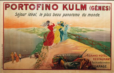 Portofino hote için reklam, Portofino Kulm, Leonetto Cappiello tarafından illüstrasyon, poster by Leonetto Cappiello