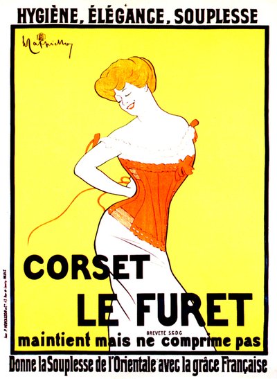 1901 civarında Leonetto Cappiello tarafından korse baskı reklamı by Leonetto Cappiello