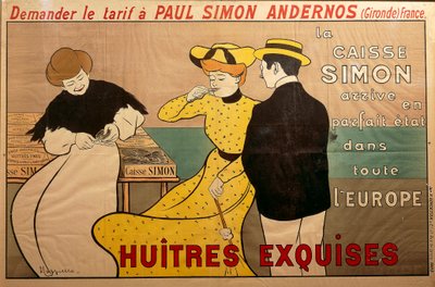 İstiridye tüccarı Paul Simon için "Huitres exquises" (enfes istiridye) posteri by Leonetto Cappiello