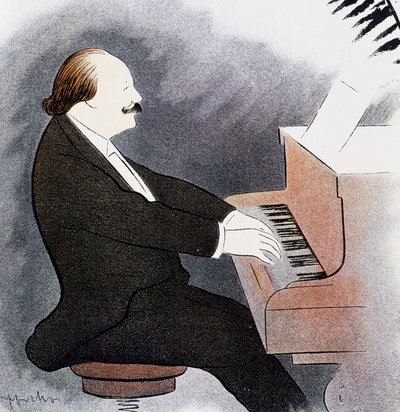 Jules Massenet piyano başında by Leonetto Cappiello