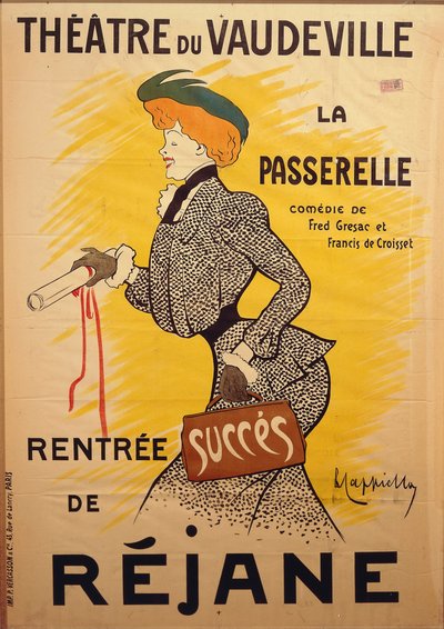 Vaudeville Tiyatrosu: La Passerelle, Leonetto Cappiello (1875-1942), illüstrasyon by Leonetto Cappiello