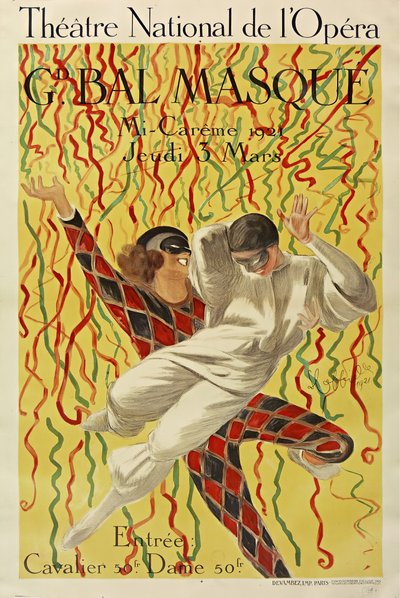 Ulusal Opera Tiyatrosu, Grand Mid-Carême Balosu, 1921. by Leonetto Cappiello