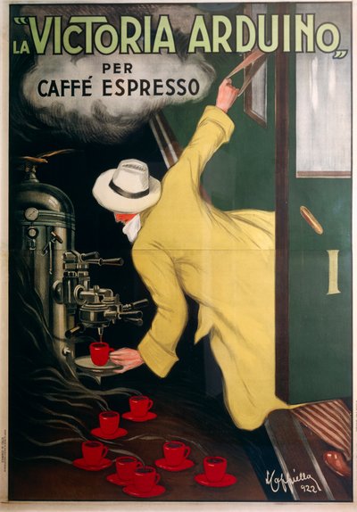 Victoria Arduino espresso kahve makinesi için reklam by Leonetto Cappiello